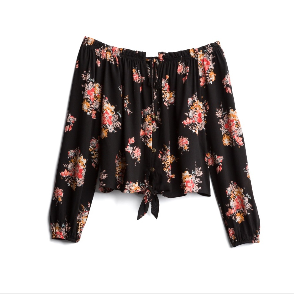 Mason & Belle off the shoulder tie front top